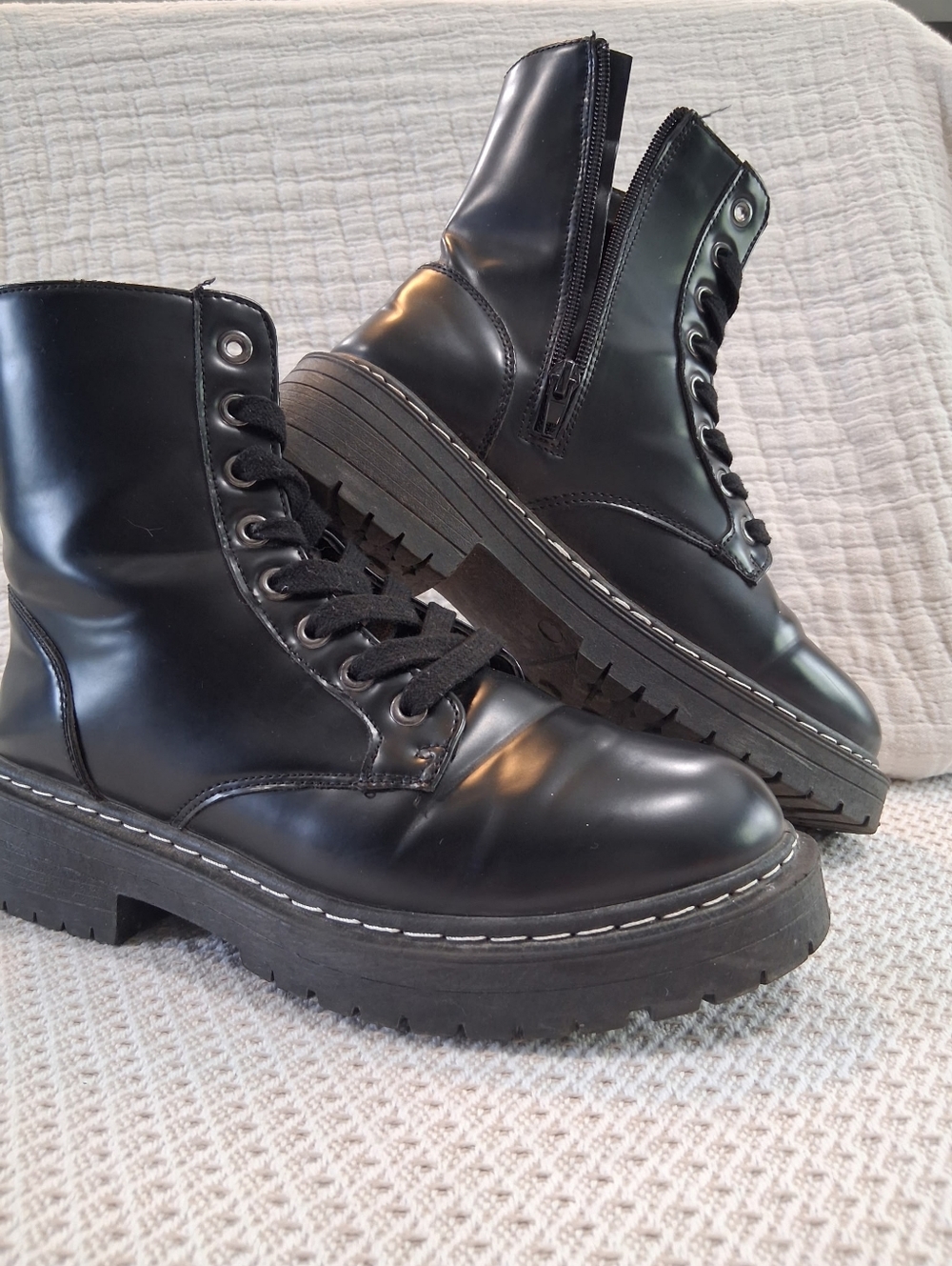 Sugar Black Faux Leather Boots